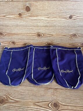 Crown Royal Lot of 3 Purple Bags with Drawstrings 750 mL Size